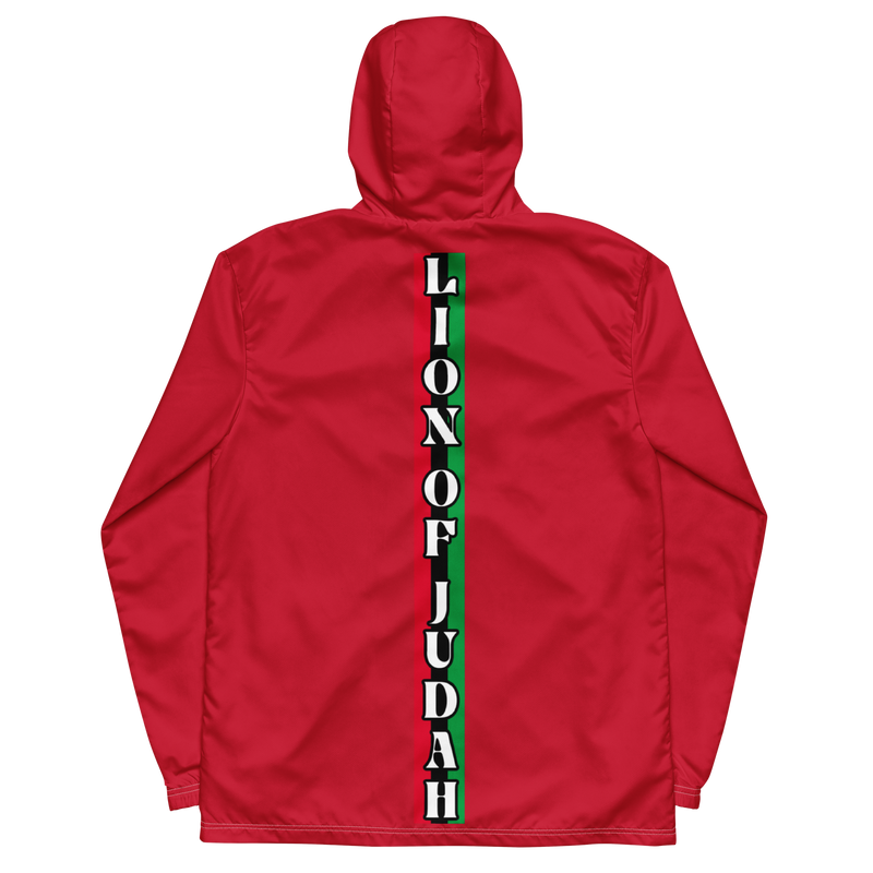 Lion of Judah God Men’s Red windbreaker