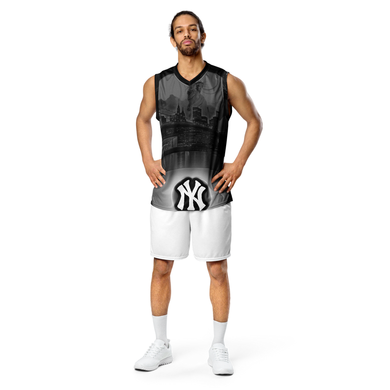 NYC New York City Skyline Recycled unisex basketball jersey