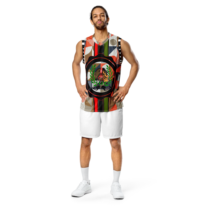 Lion Of Judah GOD Design Print Pattern Recycled unisex basketball jersey