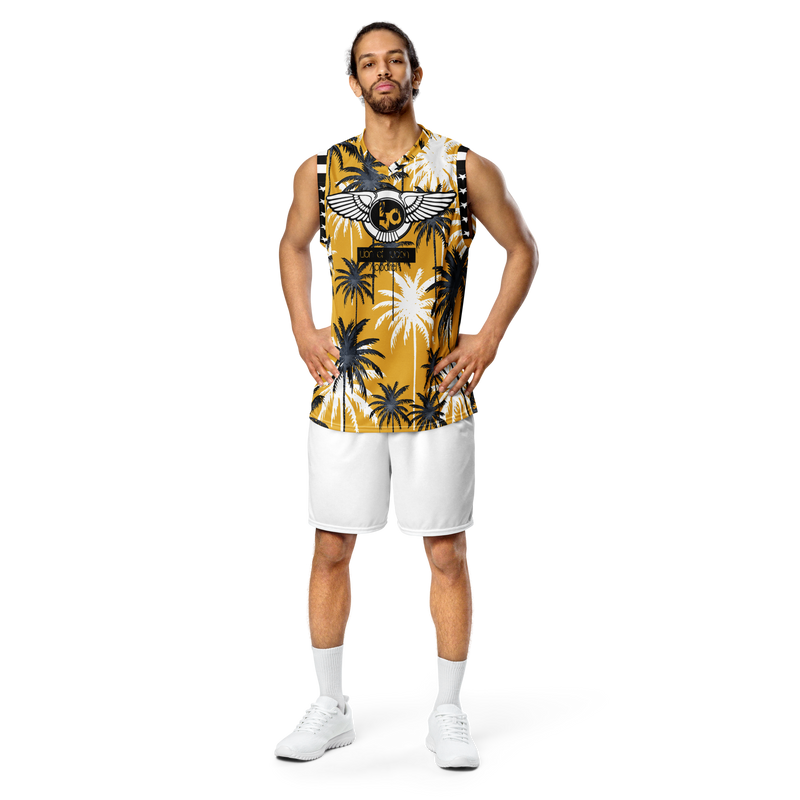 Lion Of Judah Wingz Design Recycled unisex Palm Trees Design basketball jersey