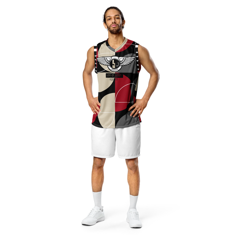 Lion Of Judah Wingz Design Recycled unisex Circle Pattern Design basketball jersey