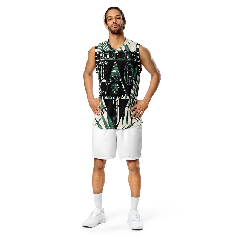 Lion Of Judah God Design Recycled unisex Green Plants Design basketball jersey