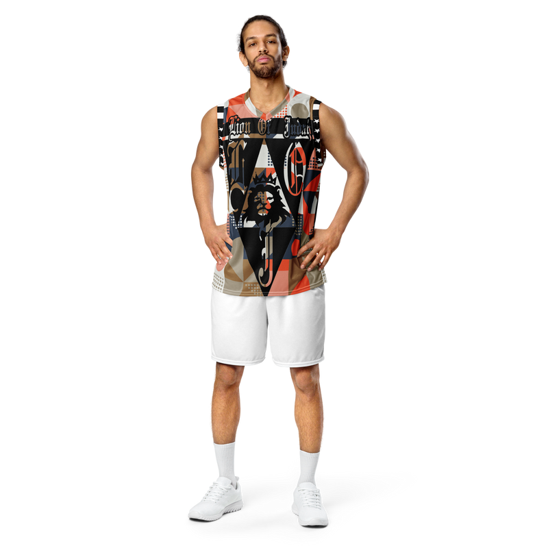 Lion Of Judah God Design Recycled unisex Design basketball jersey