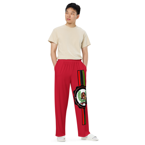 Lion Of Judah God All over print Red unisex wide leg pants