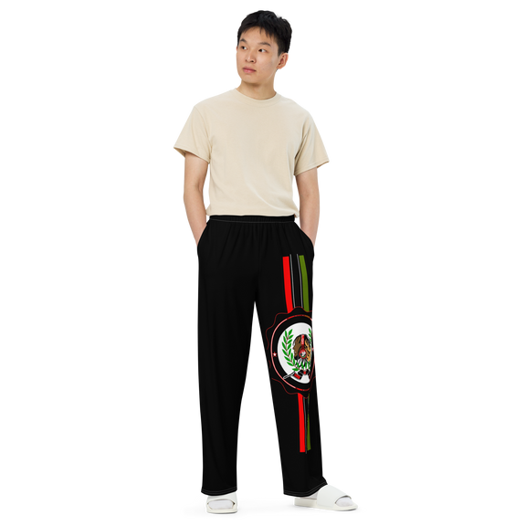 Lion Of Judah God All over print Black unisex wide leg pants