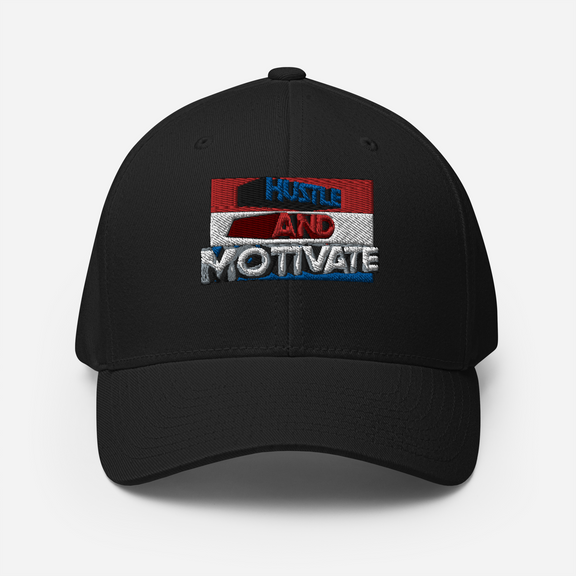 Hustle and Motivate Art Design Structured Twill Cap