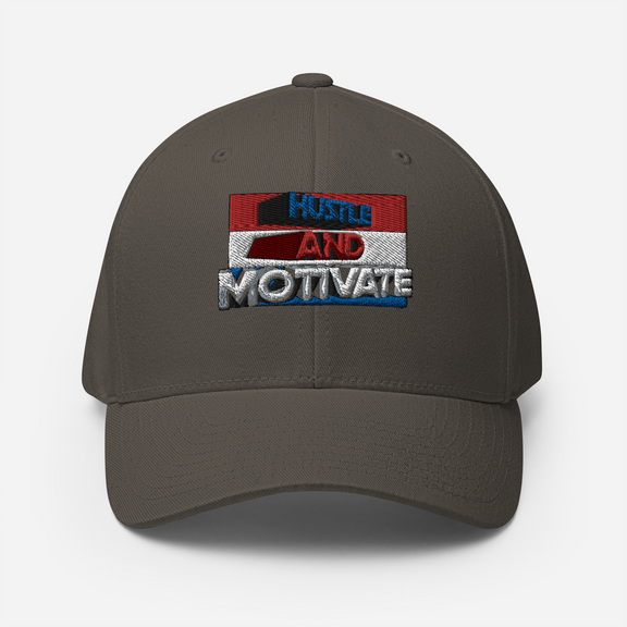 Hustle and Motivate Art Design Structured Twill Cap