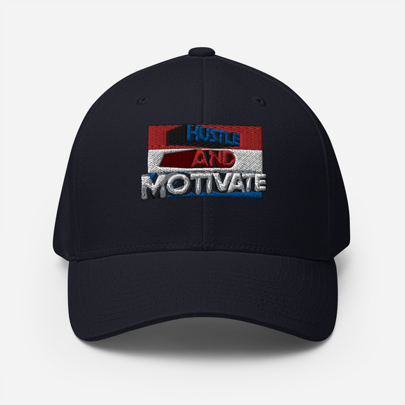 Hustle and Motivate Art Design Structured Twill Cap