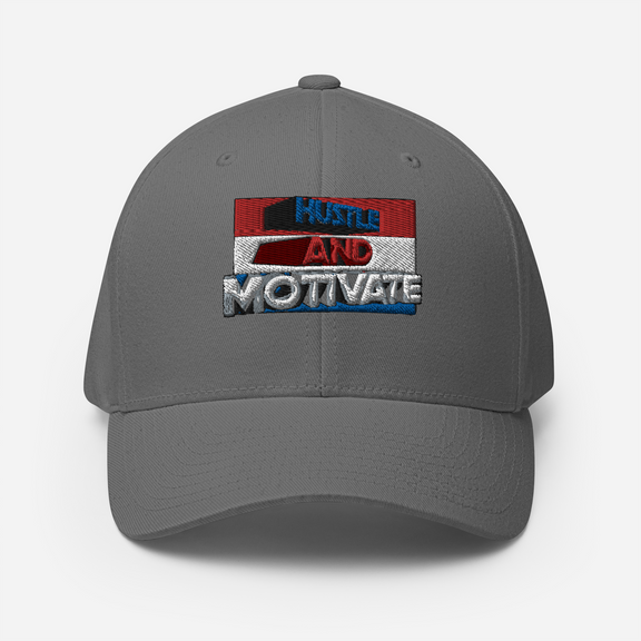 Hustle and Motivate Art Design Structured Twill Cap