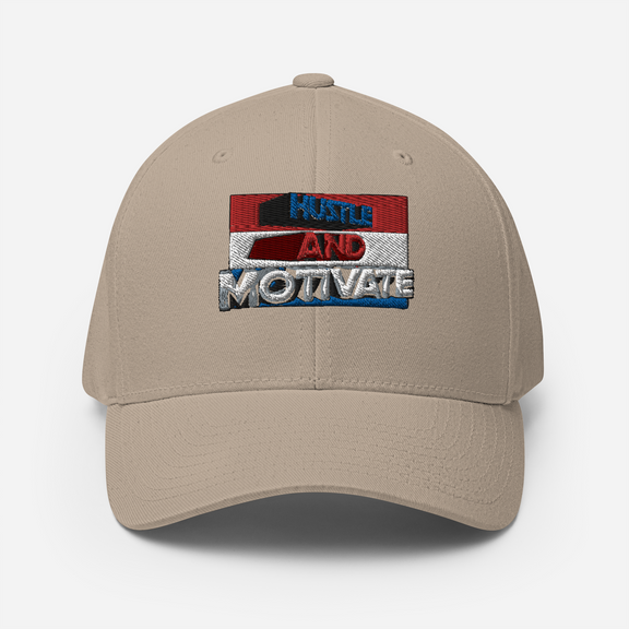 Hustle and Motivate Art Design Structured Twill Cap