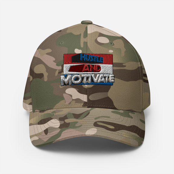 Hustle and Motivate Art Design Structured Twill Cap