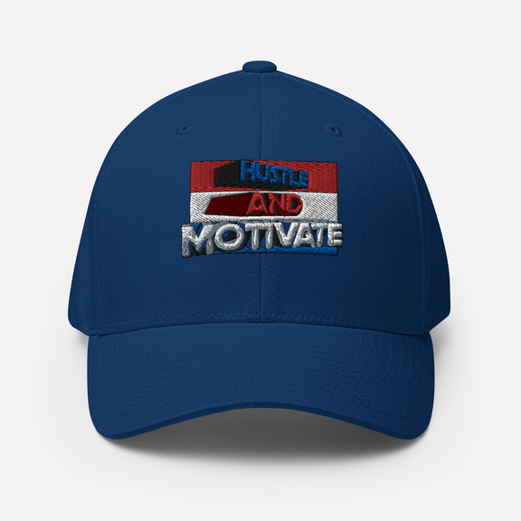 Hustle and Motivate Art Design Structured Twill Cap