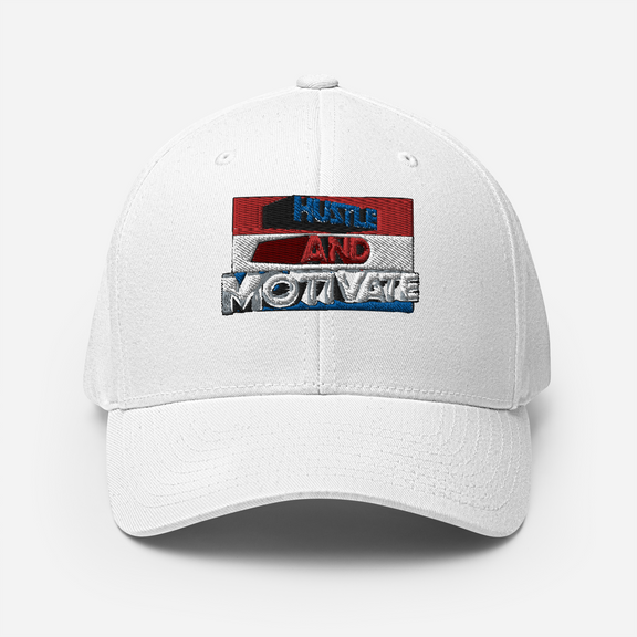 Hustle and Motivate Art Design Structured Twill Cap