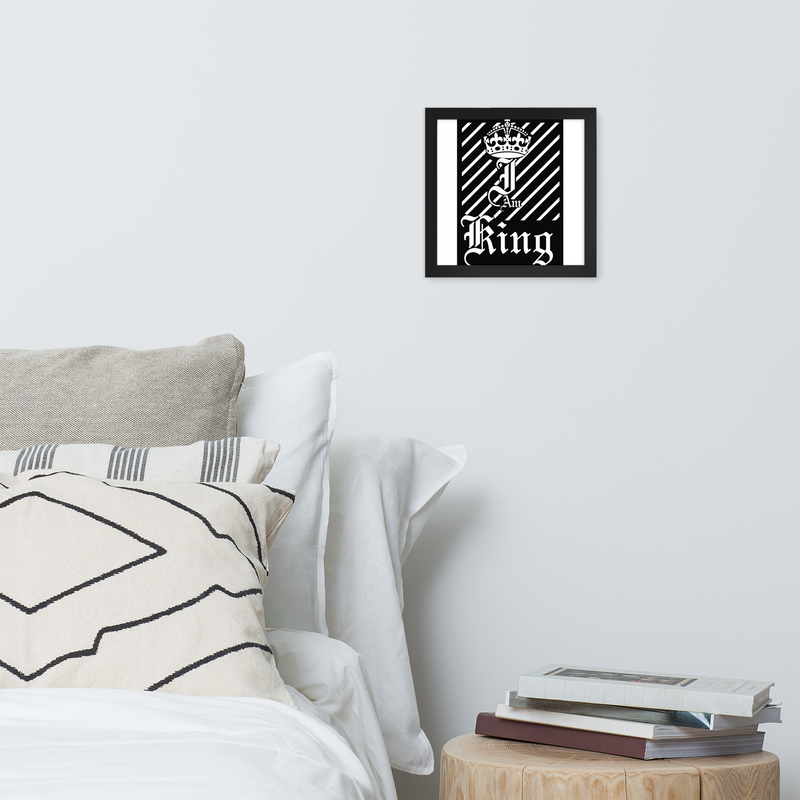 I Am King Design Framed poster
