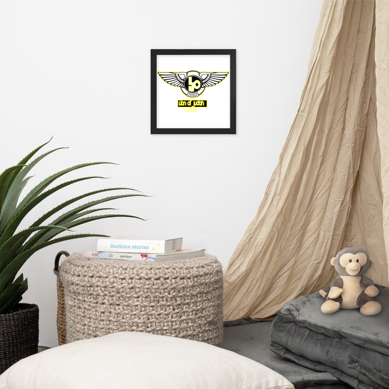 Lion Of Judah Yellow logo Design Framed poster