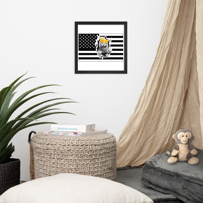 Lion Of Judah United States Of America Flag Framed poster