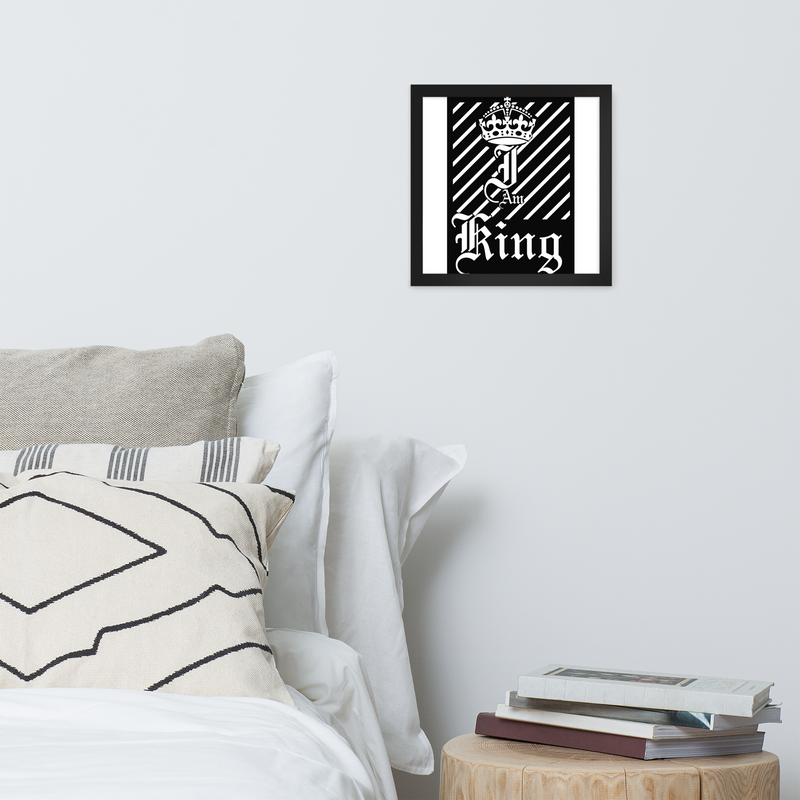 I Am King Design Framed poster