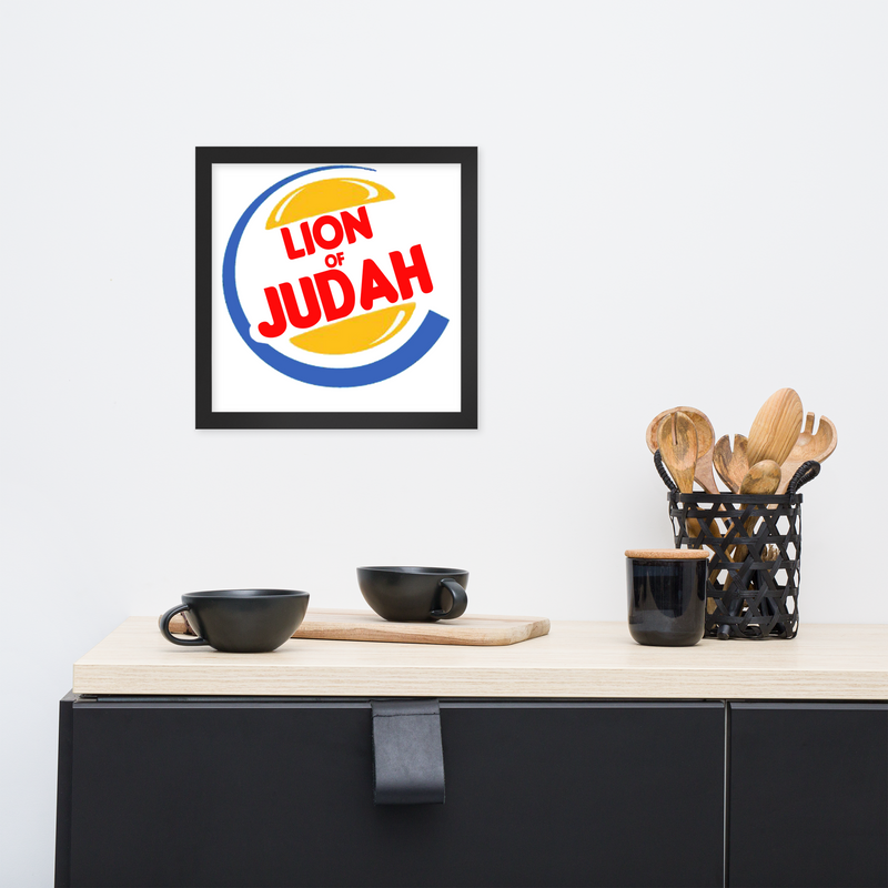 Lion of Judah Word play spinoff of (BK) Burger King Framed poster