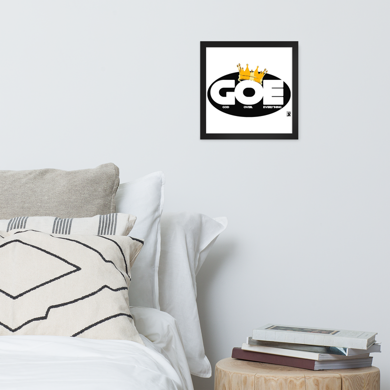 God Over Everything Design Framed poster