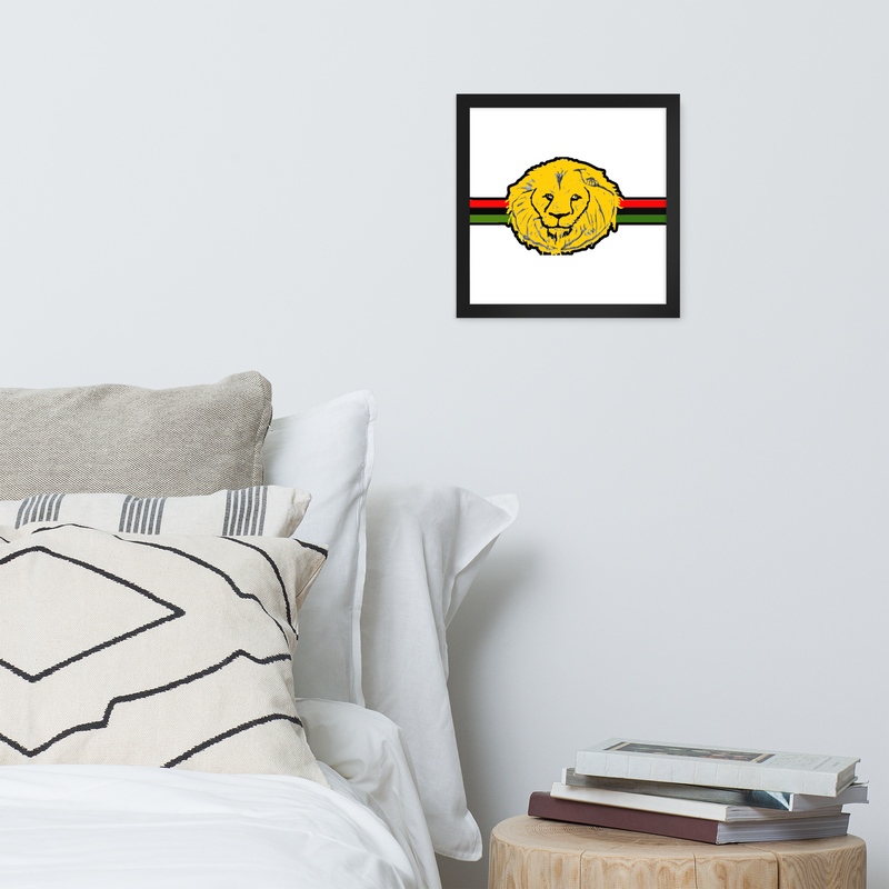 Lion Of Judah (R.B.G.) Red Black Green Design Framed poster