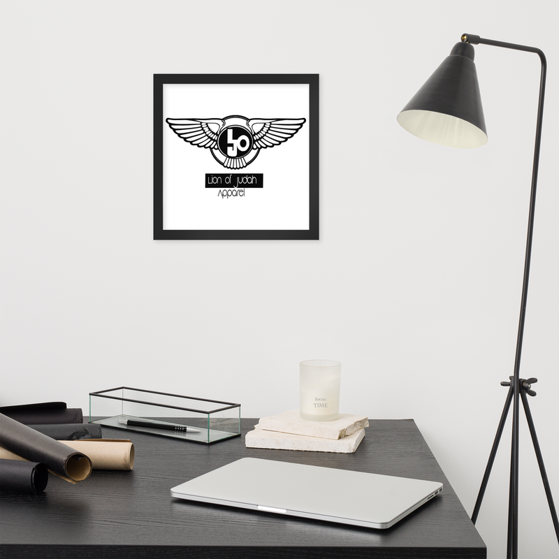 Lion Of Judah Black Logo Design Framed poster