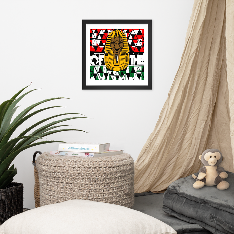 King of the jungle Design Framed poster