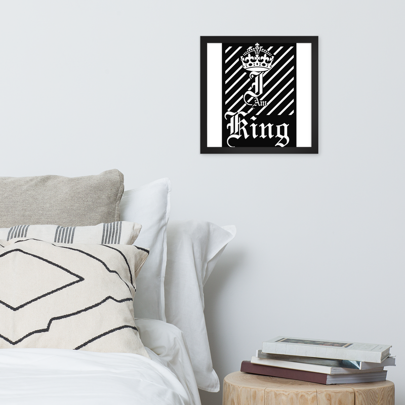 I Am King Design Framed poster