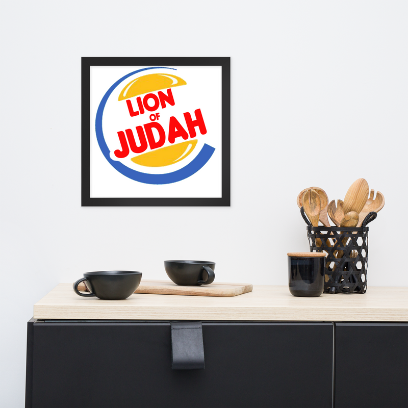 Lion of Judah Word play spinoff of (BK) Burger King Framed poster