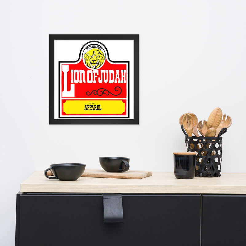 Lion Of Judah Apparel Word play Spinoff of Wendy's Logo Framed poster
