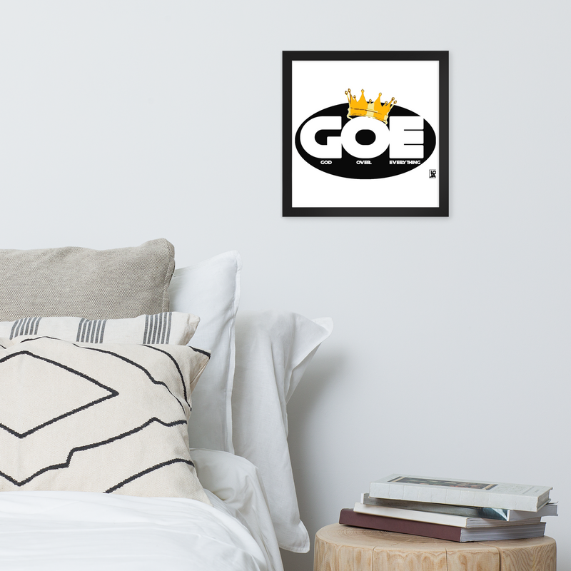 God Over Everything Design Framed poster