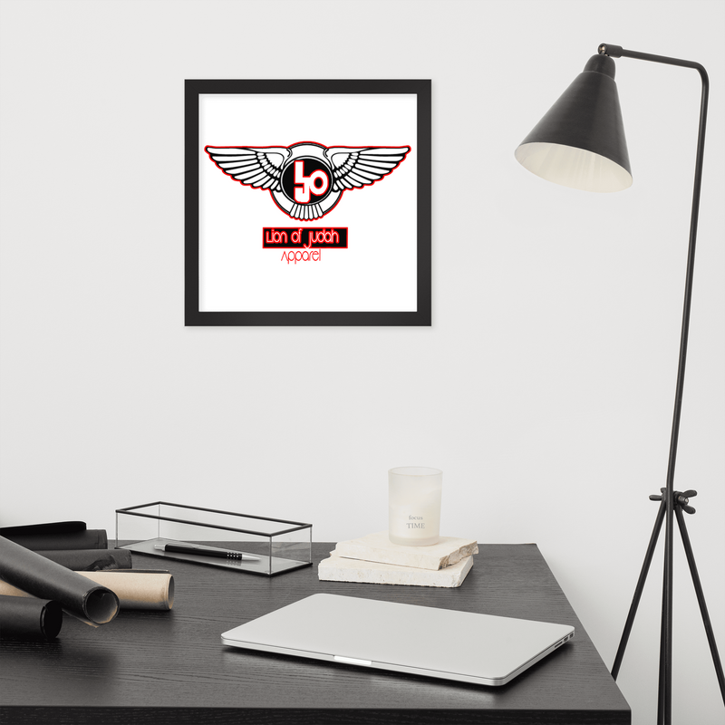 Lion Of Judah Red logo Design Framed poster