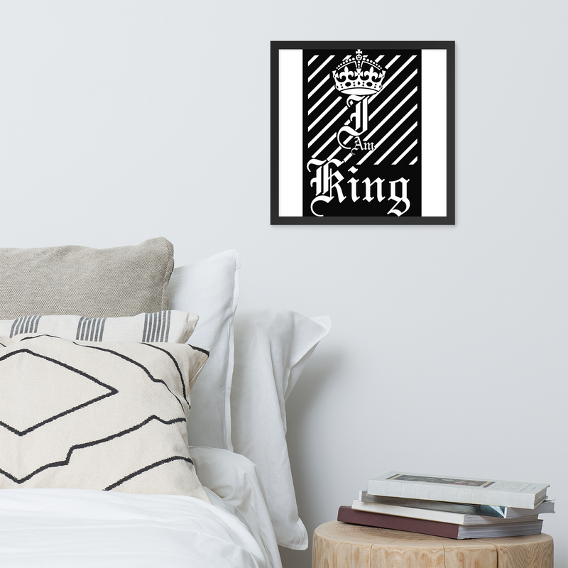 I Am King Design Framed poster