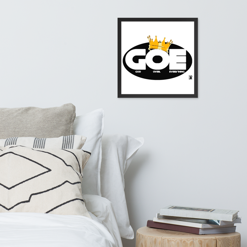 God Over Everything Design Framed poster