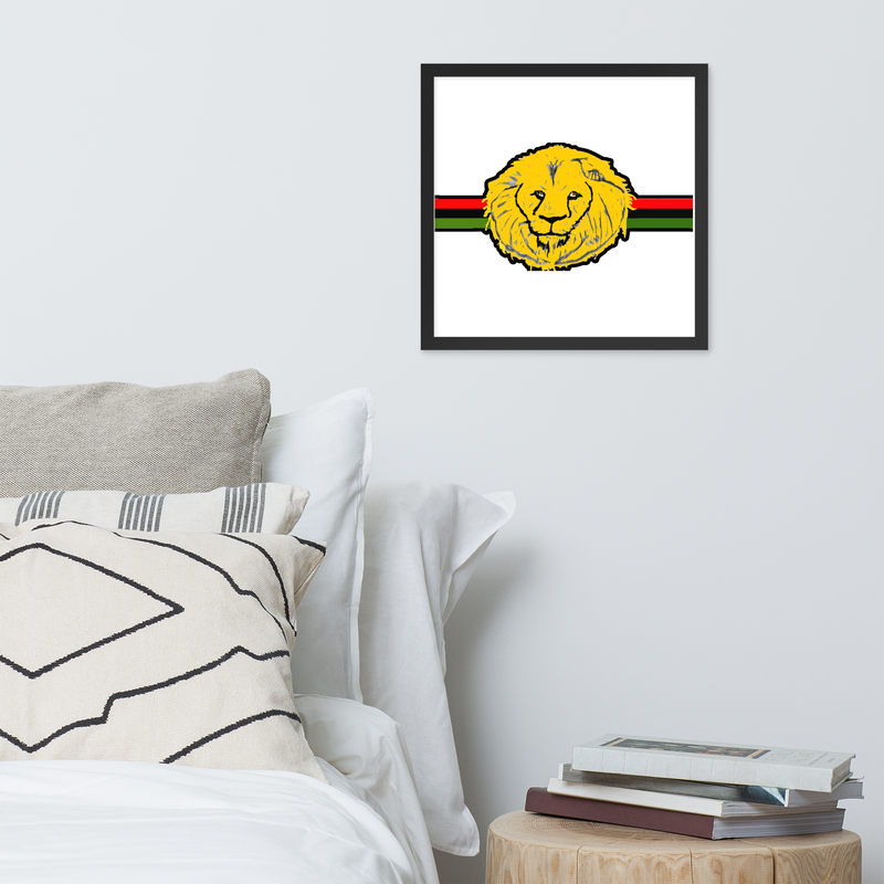 Lion Of Judah (R.B.G.) Red Black Green Design Framed poster