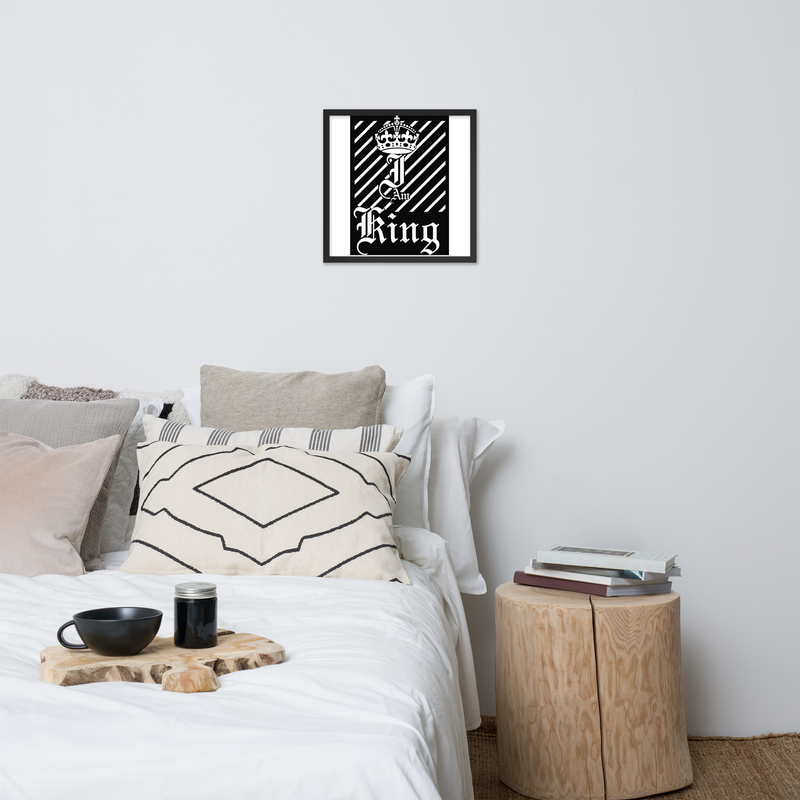I Am King Design Framed poster
