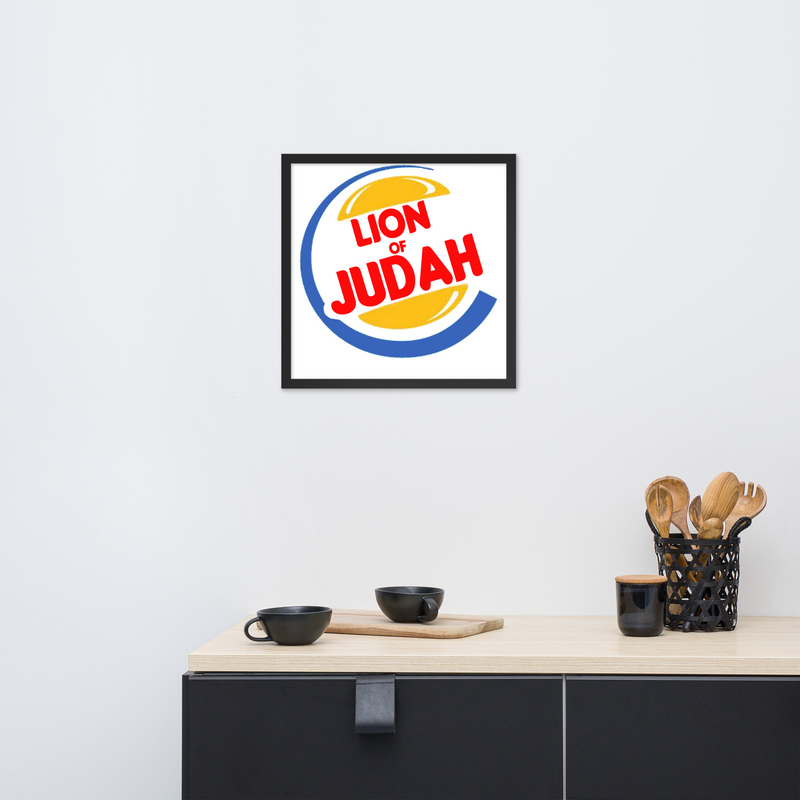 Lion of Judah Word play spinoff of (BK) Burger King Framed poster