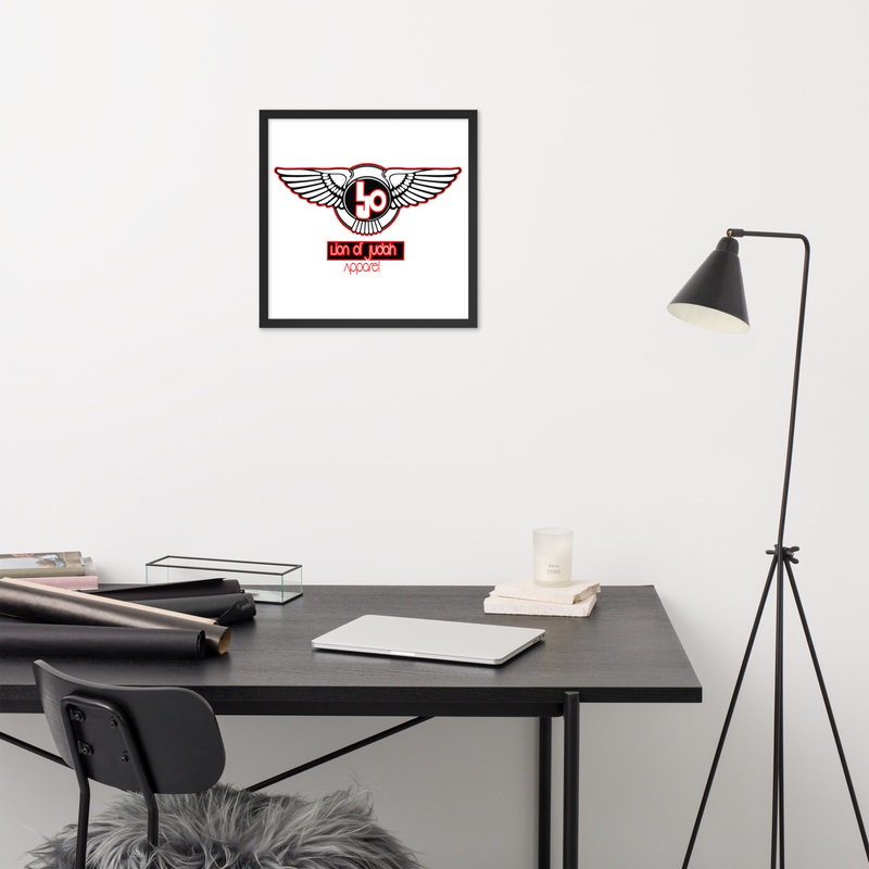 Lion Of Judah Red logo Design Framed poster