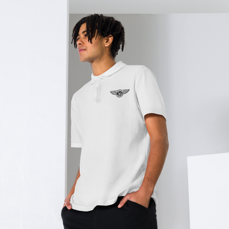 Lion Of Judah Wingz Logo Design Unisex pique polo shirt