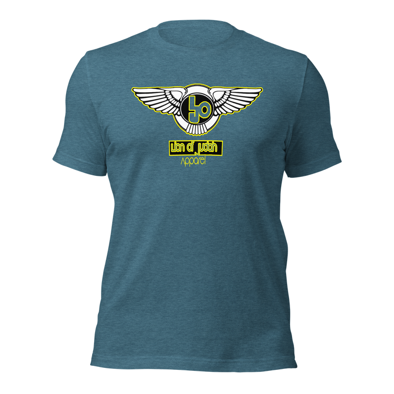 Lion Of Judah Wingz Yellow logo Short sleeve unisex t-shirt