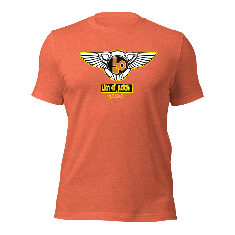 Lion Of Judah Wingz Yellow logo Short sleeve unisex t-shirt