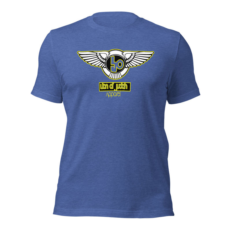 Lion Of Judah Wingz Yellow logo Short sleeve unisex t-shirt