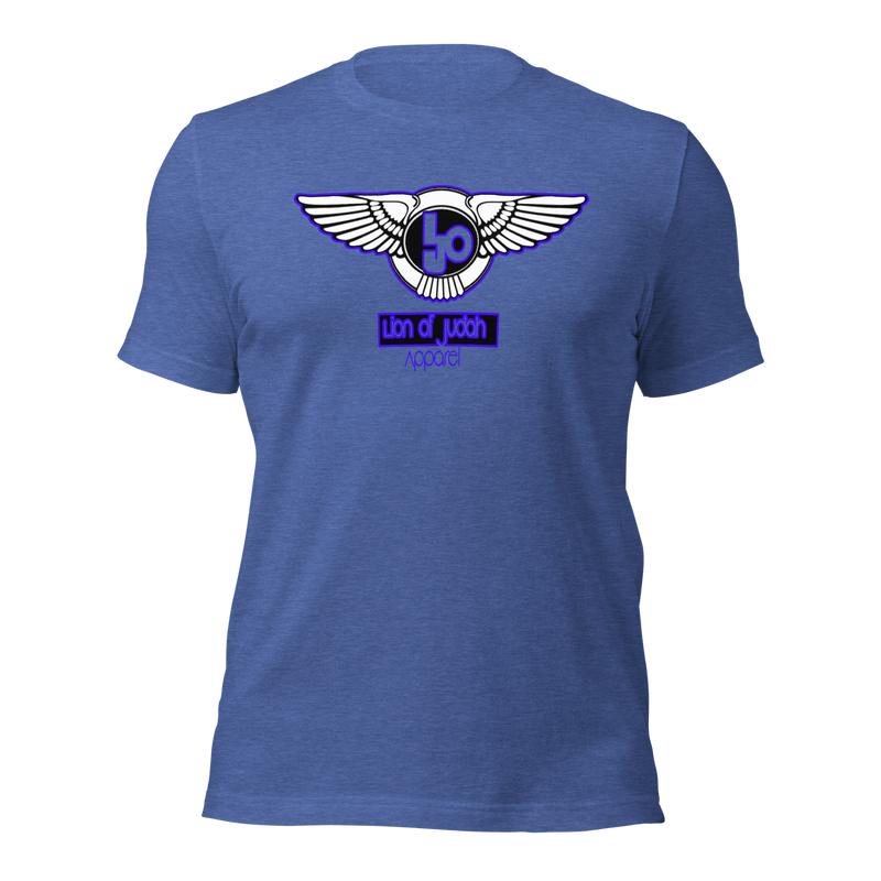 Lion Of Judah Blue logo Short sleeve unisex t-shirt