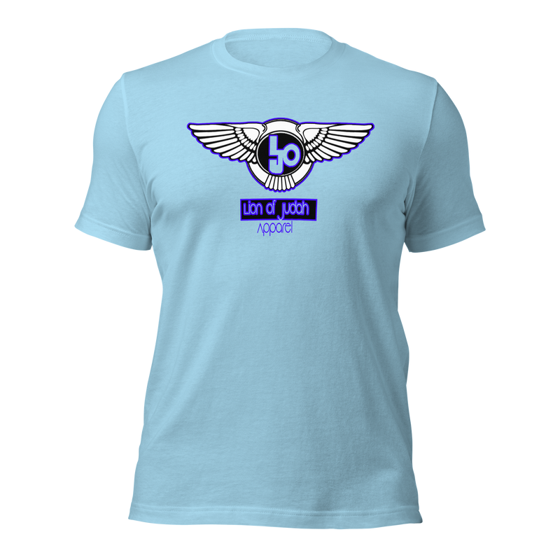 Lion Of Judah Blue logo Short sleeve unisex t-shirt