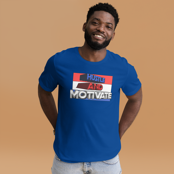 Hustle and Motivate Art Design Unisex t-shirt