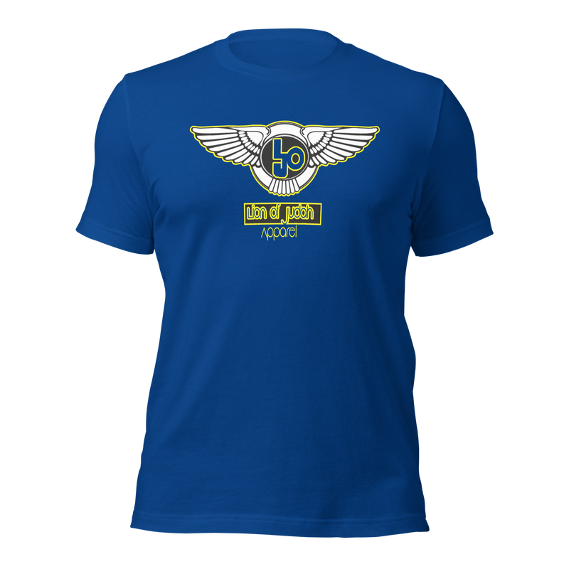 Lion Of Judah Wingz Yellow logo Short sleeve unisex t-shirt