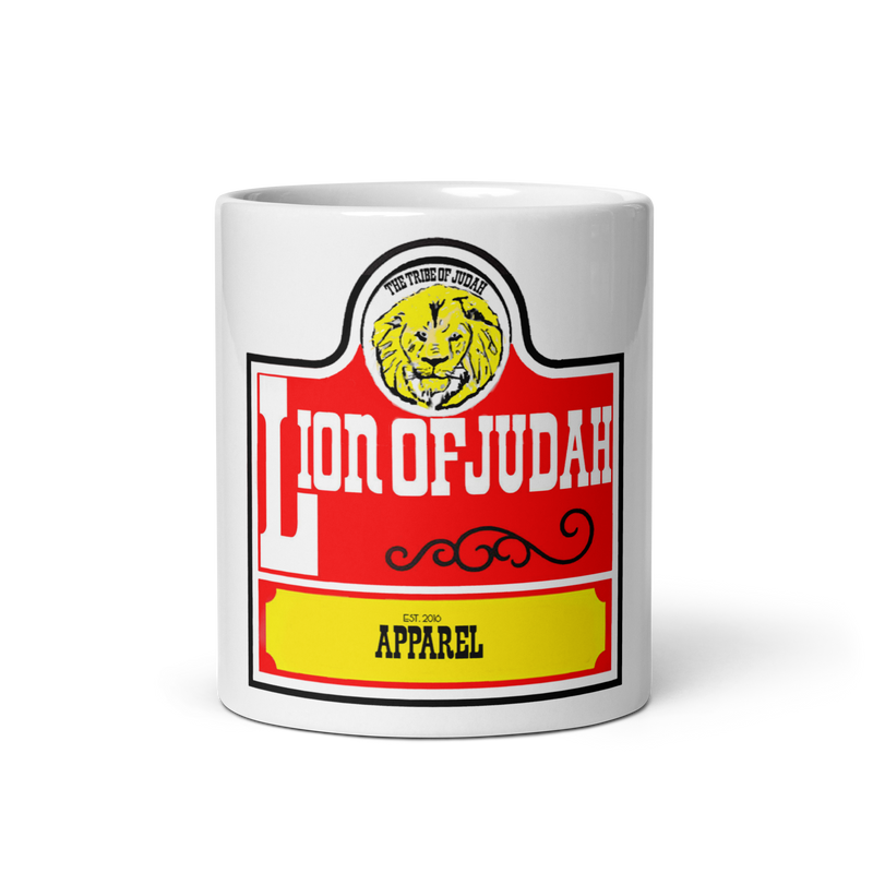 Lion-Of-Judah-apparel Spinoff of Wendy's Throwback Logo White glossy mug