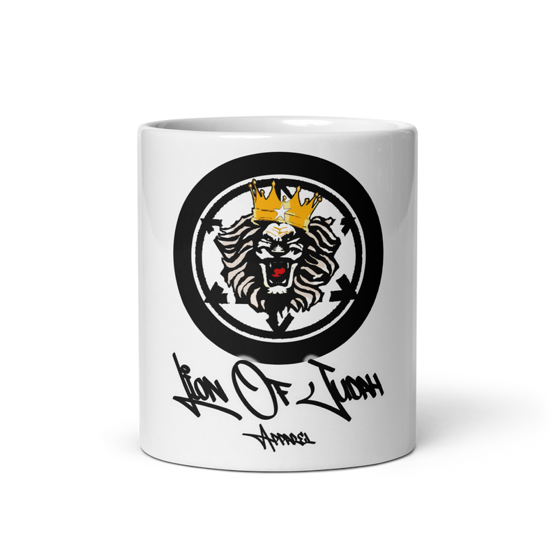 Lion of Judah Design White glossy mug