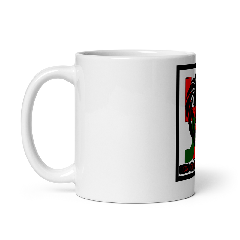 Lion (l.o.j.a) Design White glossy mug