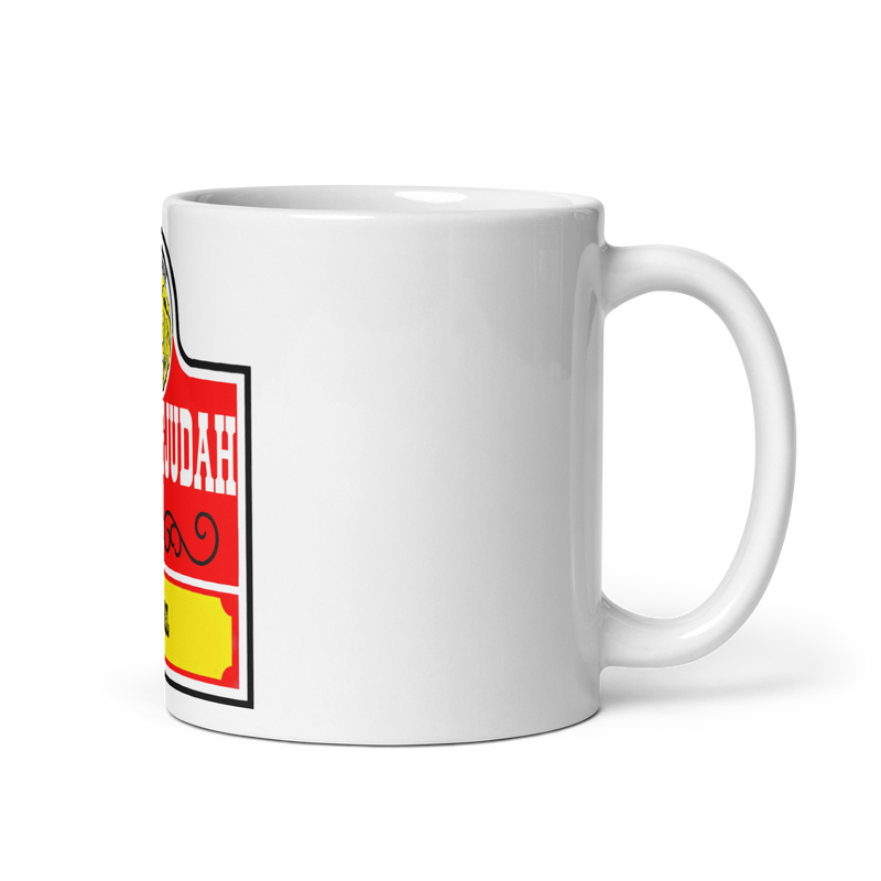 Lion-Of-Judah-apparel Spinoff of Wendy's Throwback Logo White glossy mug