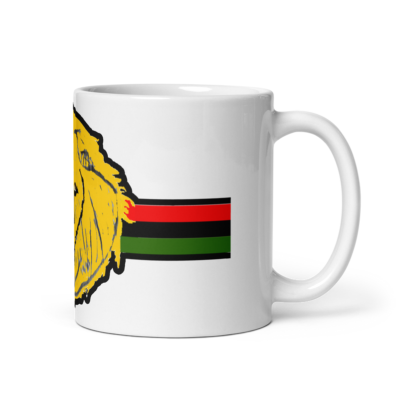 Lion Design White glossy mug